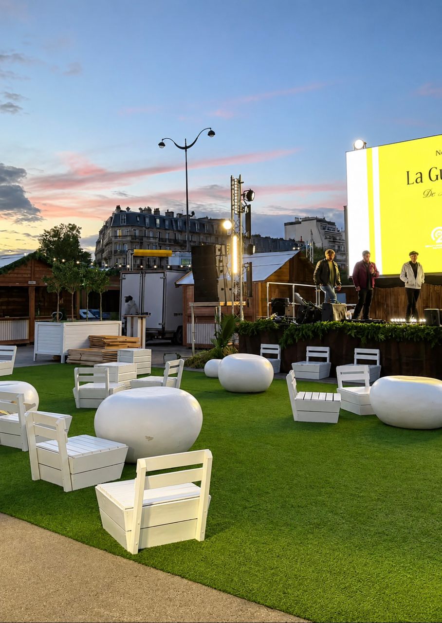 Concert à la Guinguette de Montparnasse - Popcorn Factory Orchestra - nettoyage événementiel Flexea Solutions Paris
