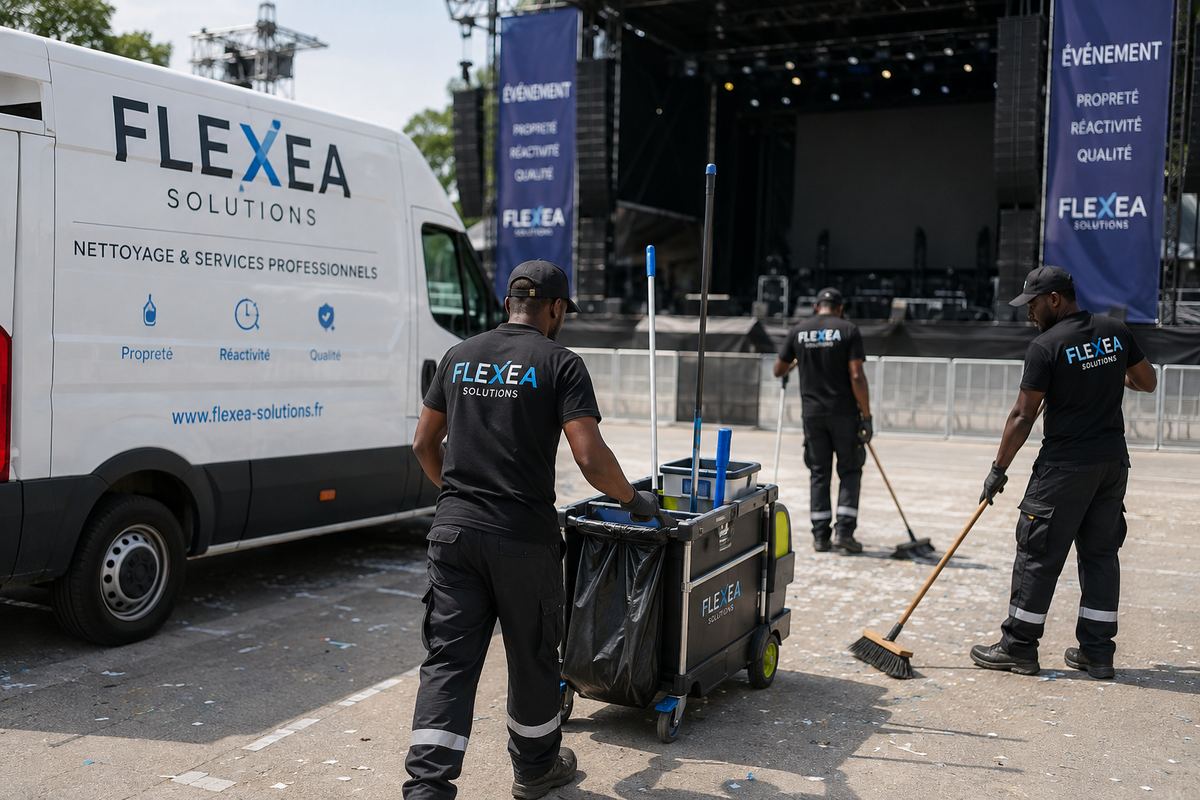 Équipe Flexea Solutions nettoyage événementiel Versailles