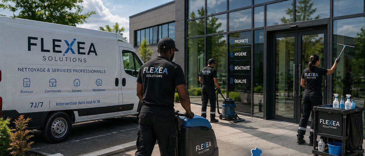 Équipe Flexea Solutions nettoyage professionnel Yvelines