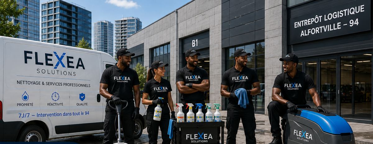 Équipe Flexea Solutions nettoyage professionnel Val-de-Marne Alfortville